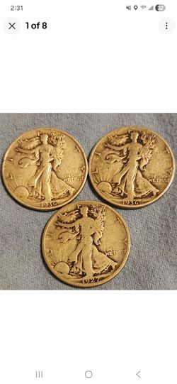 Walking Liberty Half Dollar Lot of 3 - 90% Silver - 1936-P&D & the scarce 1927-S