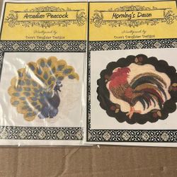 Chicken And Peacock Needle punch Patterns. 