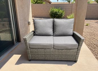 Full Rattan Loveseat With Steel Frame *New In Box Patio Furniture*