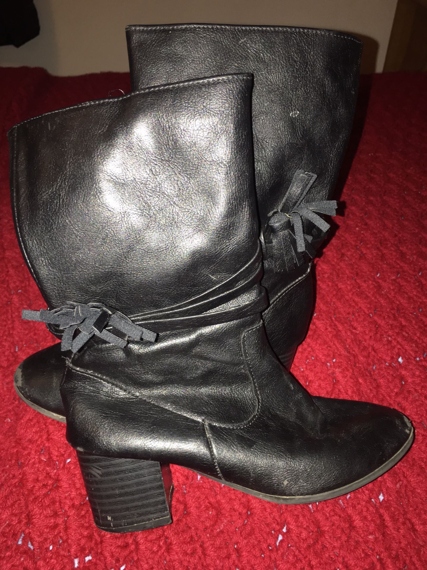 Sz 2 Black Boots Girls Shoes