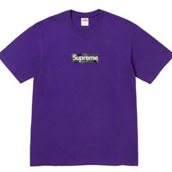 Supreme box logo Tee purple