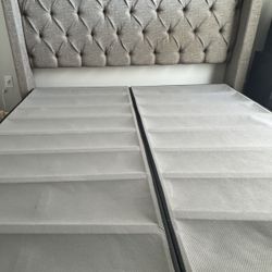 Ashley Furniture Bed  King Size And Box Spring , Ashley Dinner Table & Dog Gage 43’ 