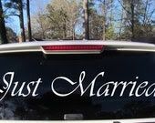 Just Married Car Decal Wedding Banner