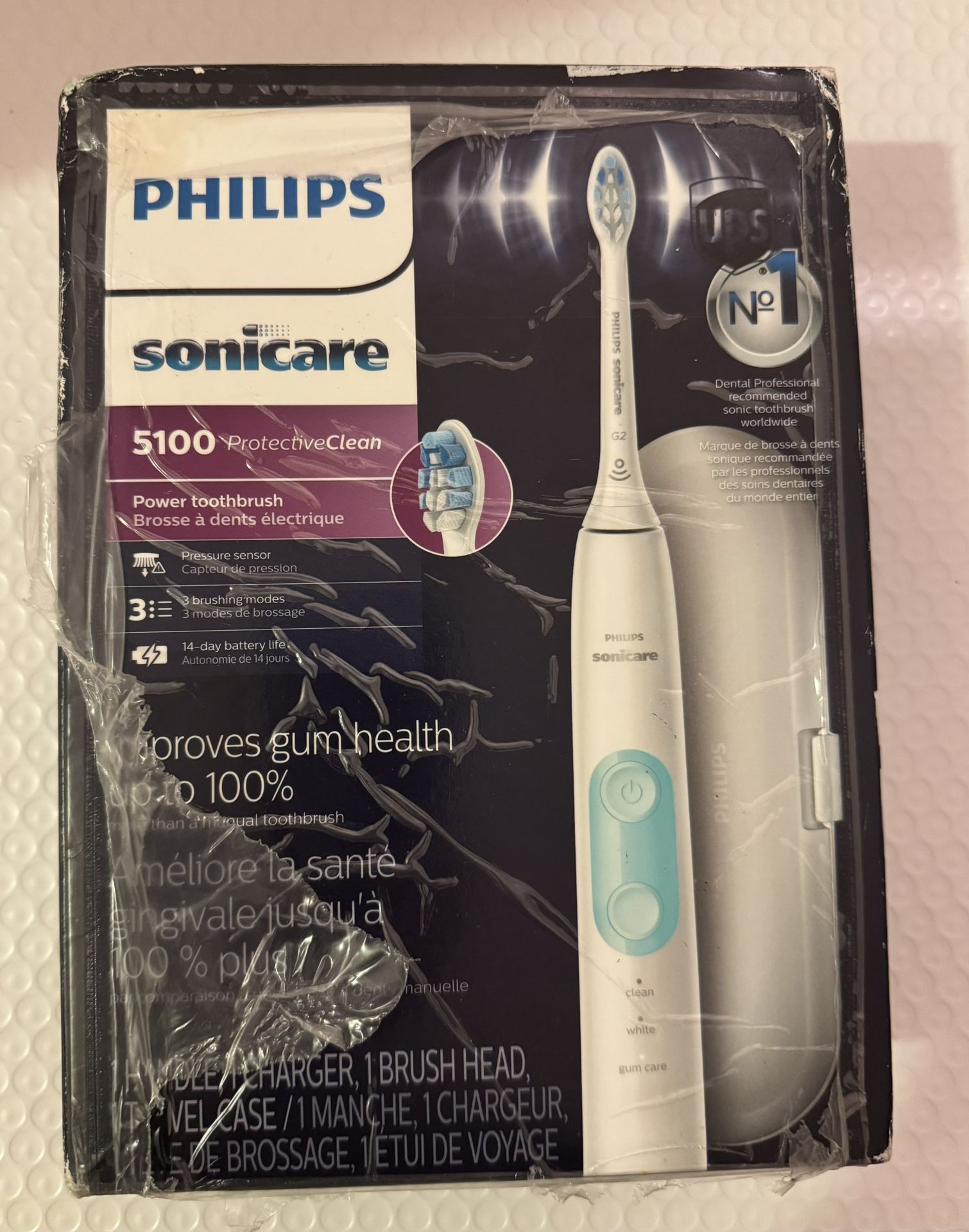 Philips Sonicare 5100 Protective Clean Power Toothbrush White New Open Box