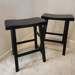 Set Of Malaysian made Wood Stools 2'x17.5x9