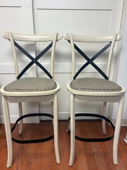 Pair of Farmhouse Counter Height Bar Stools