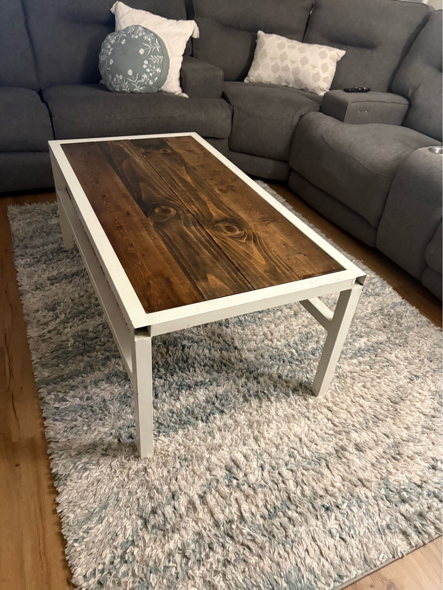 White farmhouse coffee table