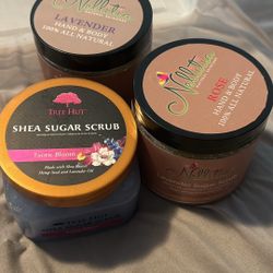 3 Sugar Scrubs, 1 Body Butter And 2 Bath Essentials 