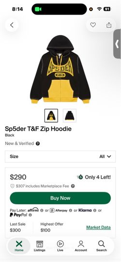 Sp5der T&F zip hoodie