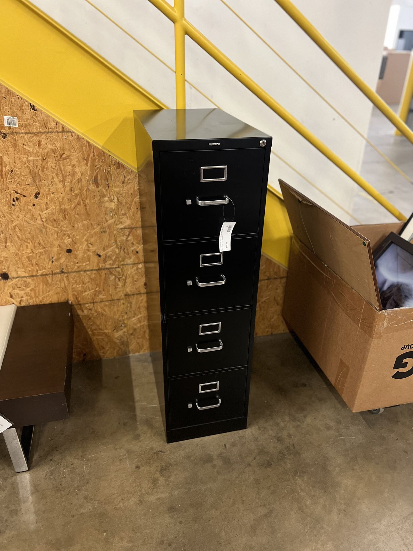 HON 4 DR BLACK METAL VERTICAL FILE CABINET