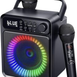 New In Box Bluetooth Karaoke Machine with Wireless Microphone-Portable Karaoke Speaker with Party Lights