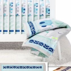 3 Pc Baby Elephant Crib Blanket Set-LIKE NEW-Location in 77064 Area 