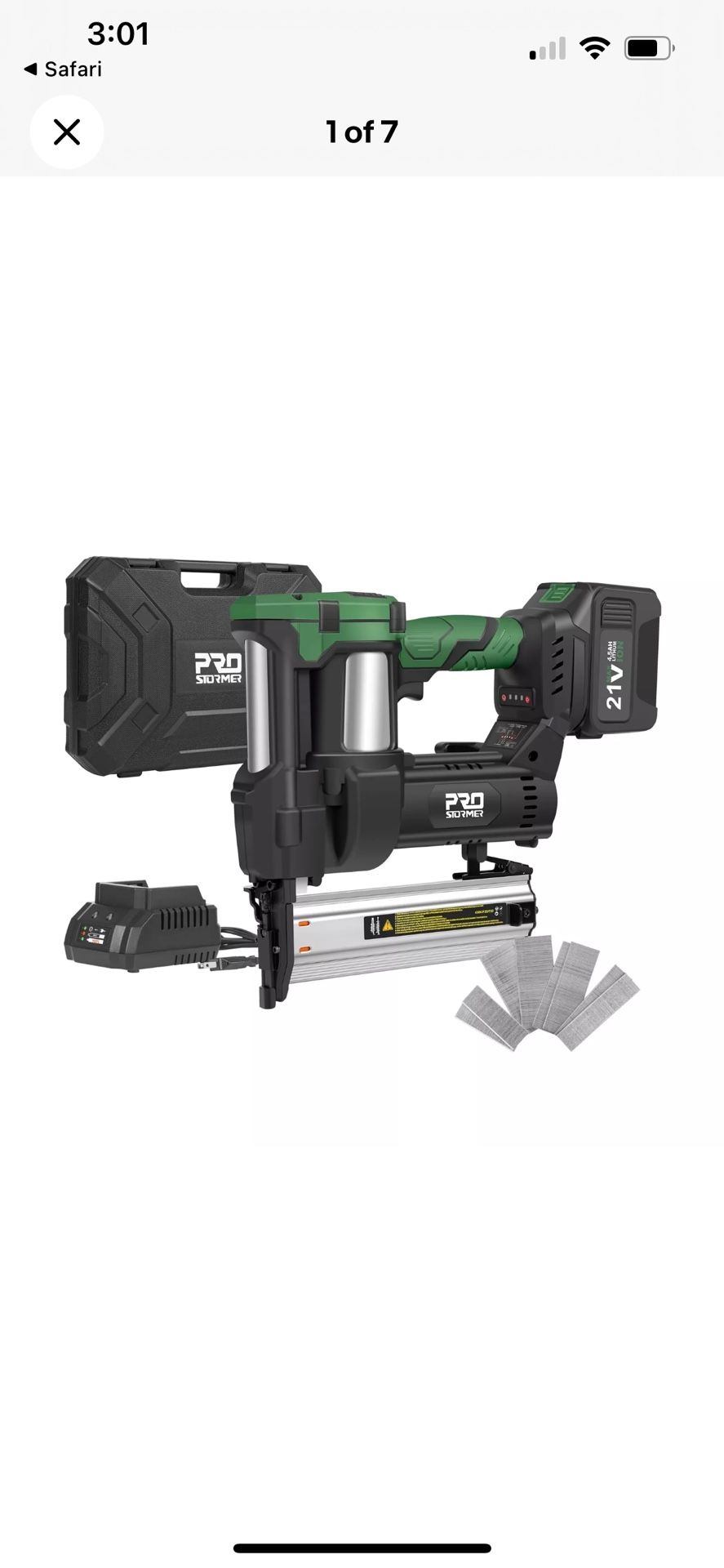 Prostormer Cordless Brushless Brad Nailer, 2 in 1 Nail Gun Staple Gun Kit with 4.5Ah Lithium-Ion Battery and Charger, 18 Gauge Stapler for Woodworking