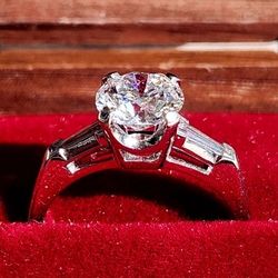 1.48CTW. Platinum Iridium Natural & IGI Certified Lab Created Diamond Engagement Ring ◇ Size: 6.0