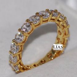 New 18k Yellow Gold Wedding Ring Eternity Band 