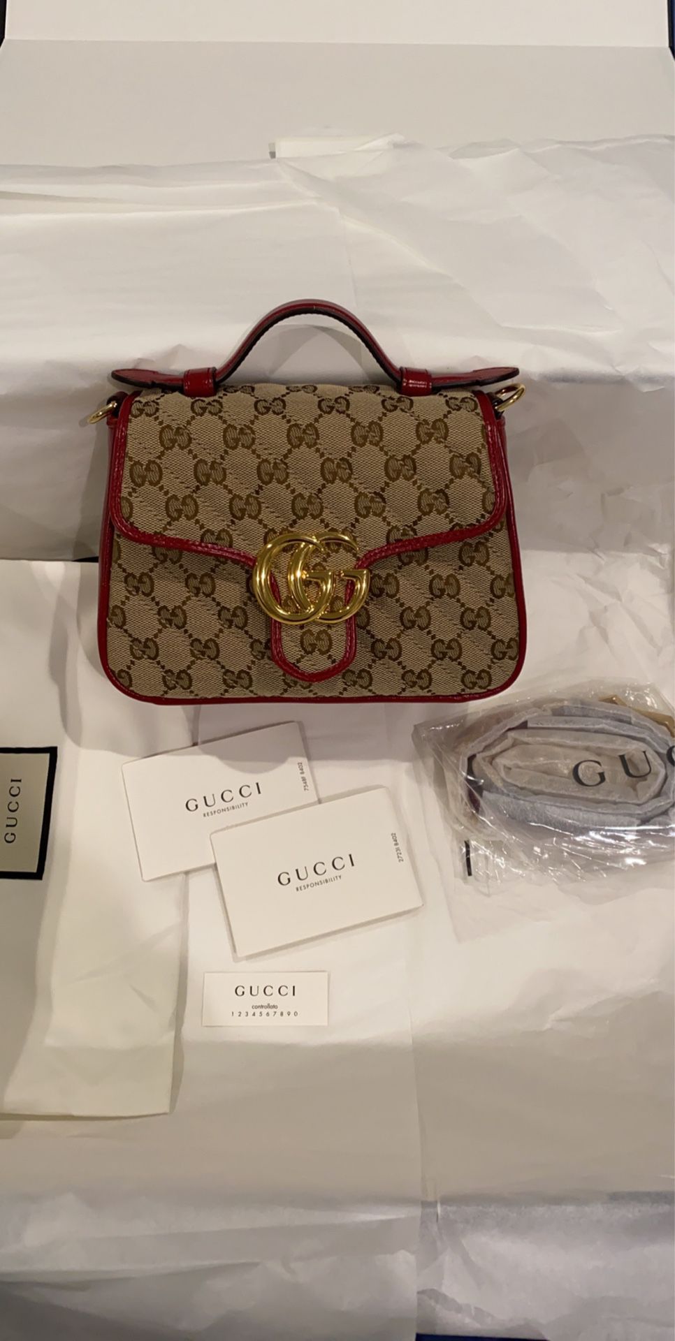 Gucci Marmont Mini Top Handle Bag Brand New
