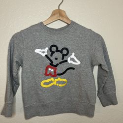Kids Disney Mickey UT UNIQLO Sweatshirt Pullover Gray Size 5t/6t