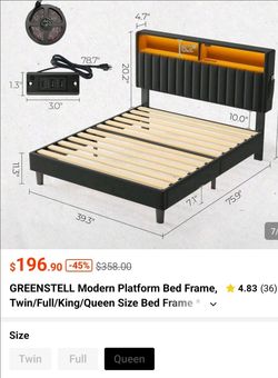 Greenstell Modern Platform Bed Frame Queen
