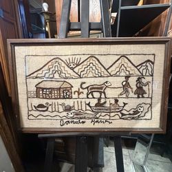 Mid Century sign needle point threatening Art