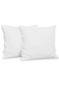 Essentials Euro Square Pillow Insert 27" x 27" (Pack of 2, White) - Decorative Bed Pillo