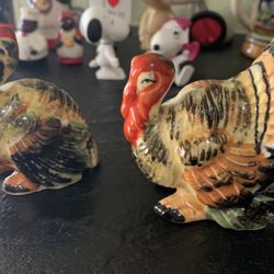 Vintage Pair Turkey Ceramic Salt And Pepper 