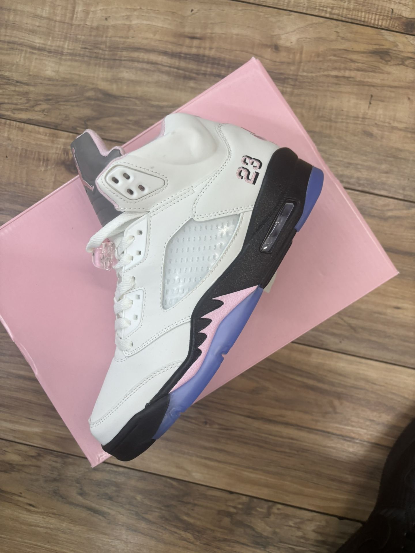 Medium Soft Pink Jordan 5s