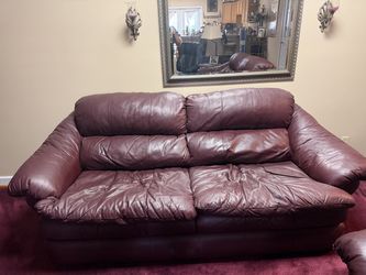 Leather couch & matching loveseat