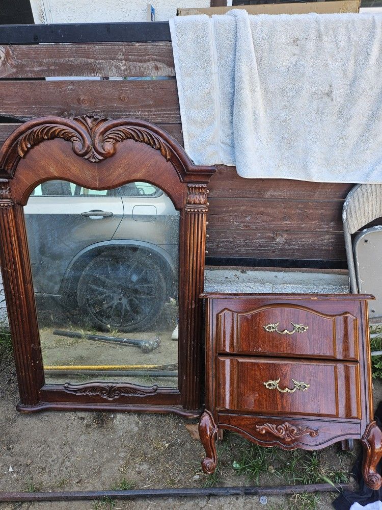 Old Cabinet And Mirror, Good Wood