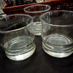 3 Vintage Low Ball Bar Glasses