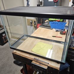 Glass Terrarium With Metal Screen Lid.