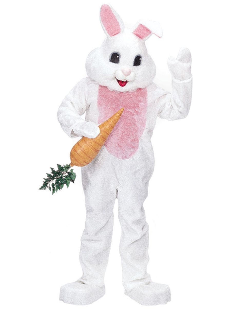 Rubies deluxe mascot white Easter bunny rabbit adult costume