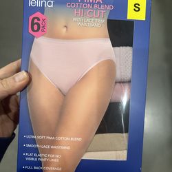 NWT Felina Pima Cotton Blend Hi-Cut Panties 6 pack size S