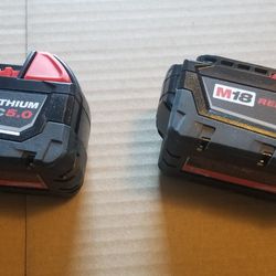 Milwaukee M18 Red Lithium XC 5.0 Batteries