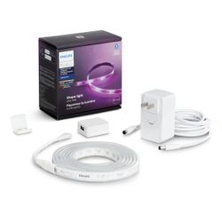 Philips Hue White and Color Ambiance Bluetooth Enabled Lightstrip Base Kit: LED, Multicolored, 80" Length