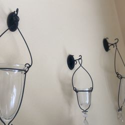 Pottery Barn Vases Or Votive Candle Holder For Wall Set Of 6