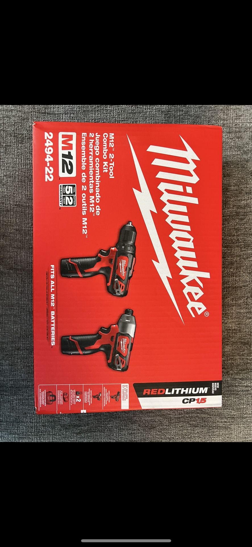 Milwaukee Drill & Driver Combo Kit W/bag/2batt&charger Brand New!