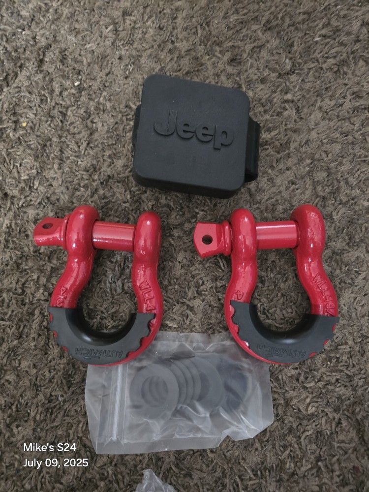 Jeep 3/4 shackles and receiver hitch cover