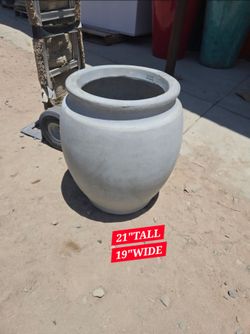 CEMENT CONCRETE PLANTERS $250 EACH (21"TALL X 19"WIDE)