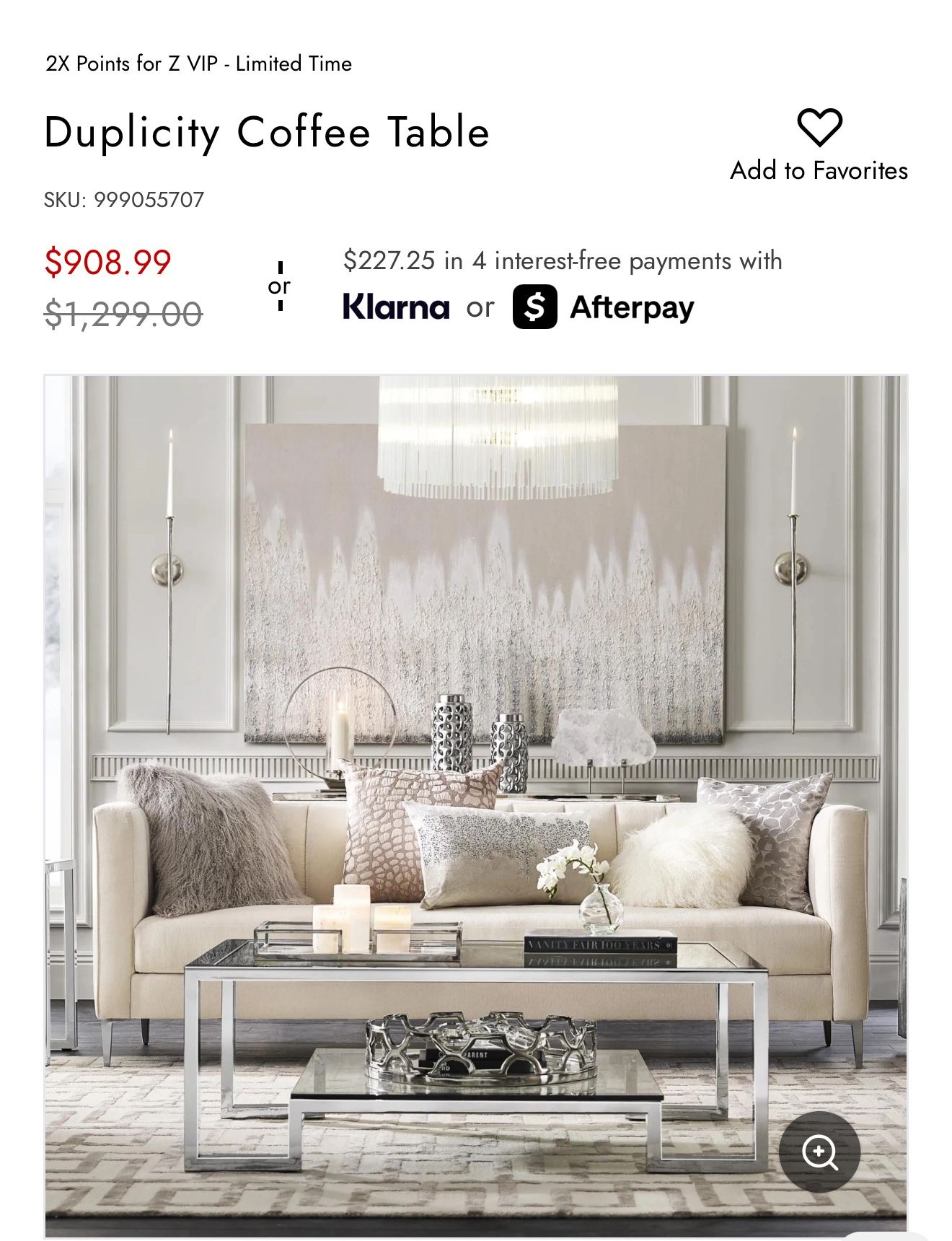 🎯Z-GALLERIE Duplicity Coffee Table - Delivery Negotiable🚛