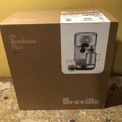 Brand New Breville Bambino Plus Stainless-Steel  Espresso Maker Silver BES500BSS