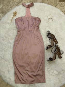 Medium Pale Rose Pink Satin Dress