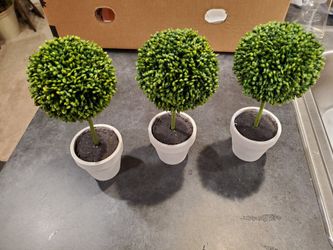 Set Of 3 Topiary Trees. About 8 Or 9 Inch Tall. 25$