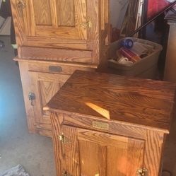 Antique white clad end tables Solid Oak