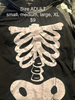 NEW Halloween Shirts (Skeleton) size ADULT