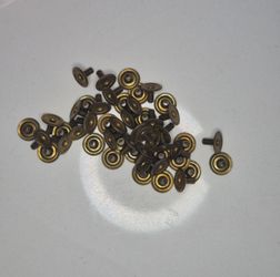 50 Sets DOT 3/8 in Gold Single Cap Tubular Rivets Leathercraft Hardware