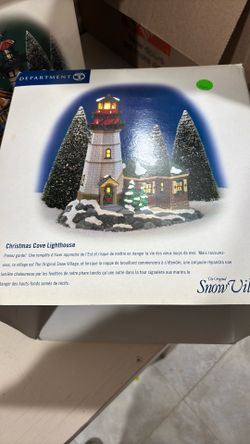 The original Snow Village. Christmas Cove lighthouse.