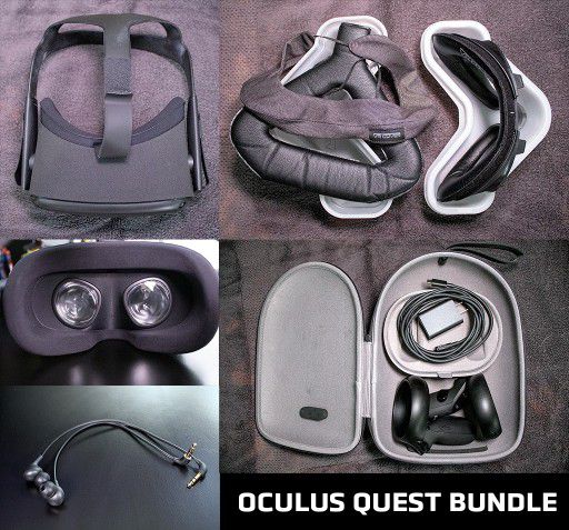Oculus Quest All In One 128 GB Pro Bundle VR Cover Earbuds Case and More