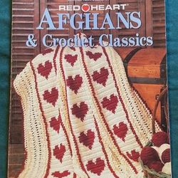 Red Heart Afghans & Crochet Classics Leisure Arts book Christmas ornaments hats