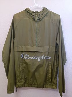 Champion (size S) Anorak Quarter-Zip Windbreaker Jacket - w/ Pockets & Vents
