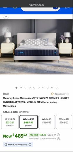 Nubea 12" King Size Hybrid Mattress Medium Firm
